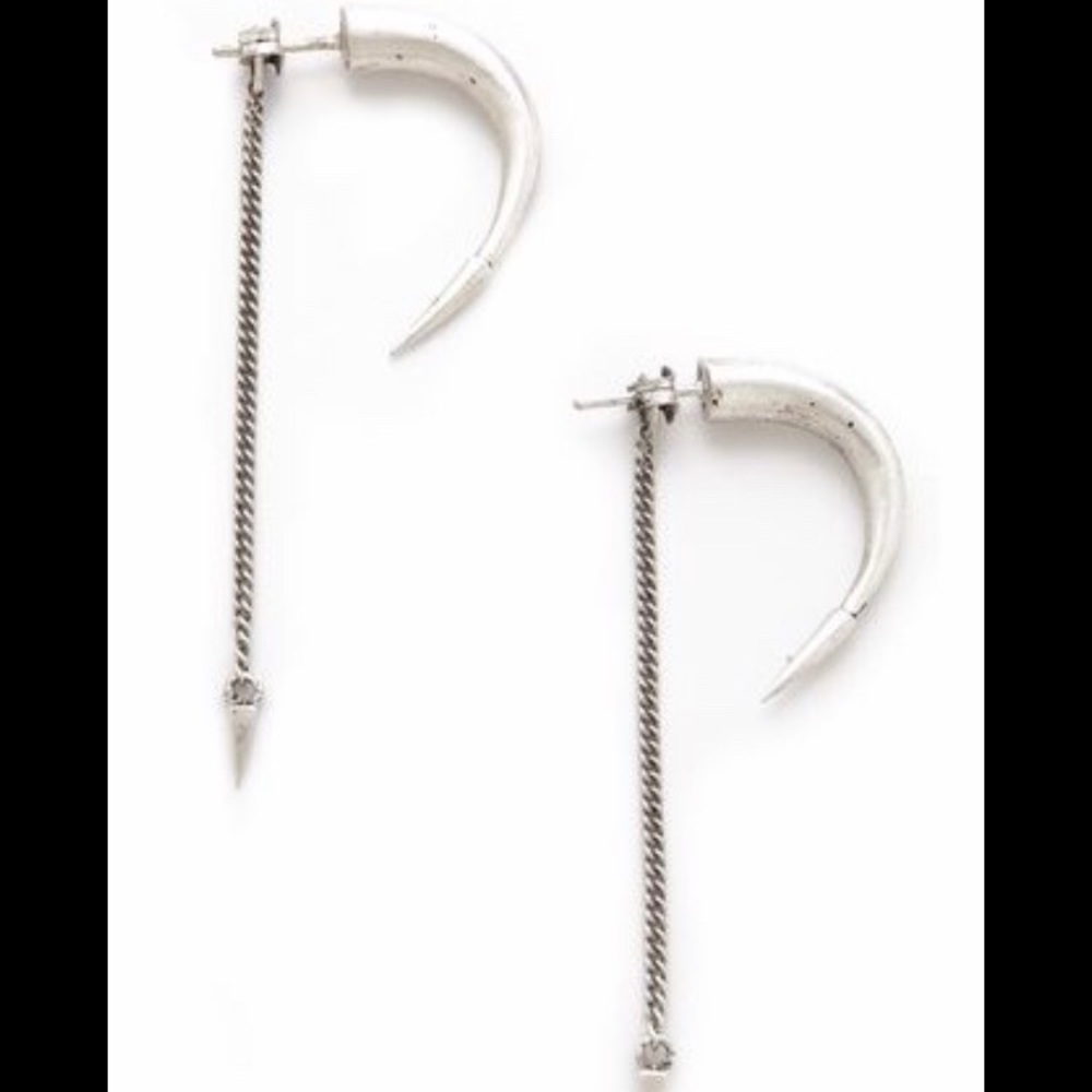 A Peace Treaty silver horn Earrings